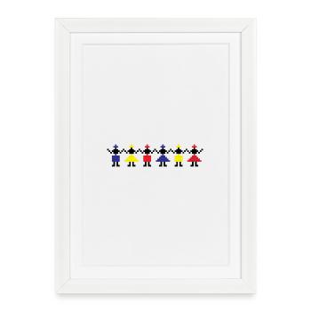 HORA - Traditional Romanian folk art - Framed poster (27 × 37 cm) - white - Front