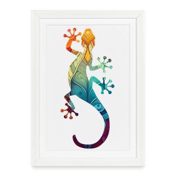 Mandala Gecko - Framed poster (27 × 37 cm) - white - Front