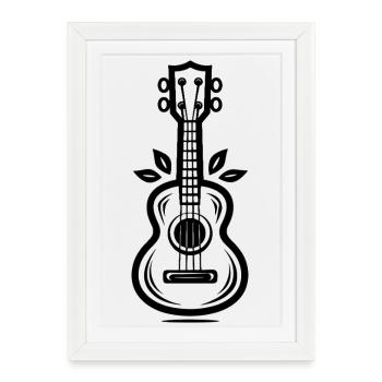 Ukulele - Framed poster (27 × 37 cm) - white - Front