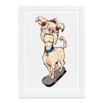 Chien de raie laid - Affiche encadrée (27 × 37 cm) - blanc - Devant
