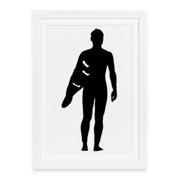 Surfing - Framed poster (27 × 37 cm) - white - Front