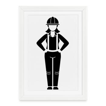 Construction Worker Woman Team Leader - Framed poster (27 × 37 cm) - white - Front