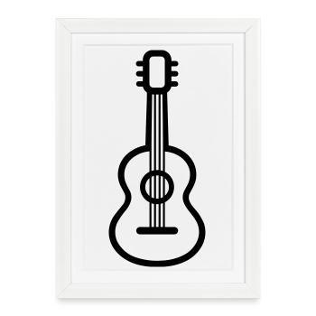 Guitar - Framed poster (27 × 37 cm) - white - Front