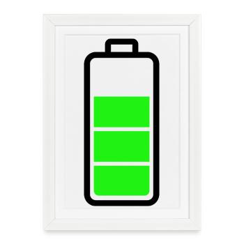 low battery - Framed poster (27 × 37 cm) - white - Front