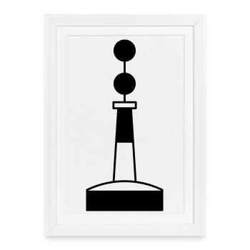 Buoy North Sea Sailing Baltic Sea Maritime - Framed poster (27 × 37 cm) - white - Front