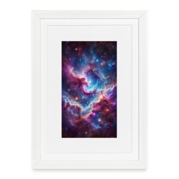 Nebula Colour World - Framed poster (27 × 37 cm) - white - Front