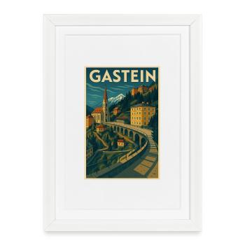 Bad Gastein - Gerahmtes Poster (27 × 37 cm) - Weiß - Vorne