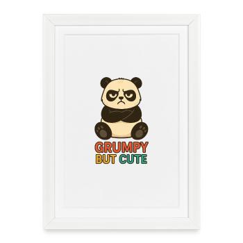 mais mignon – Chemise Panda Mood - Affiche encadrée (27 × 37 cm) - blanc - Devant
