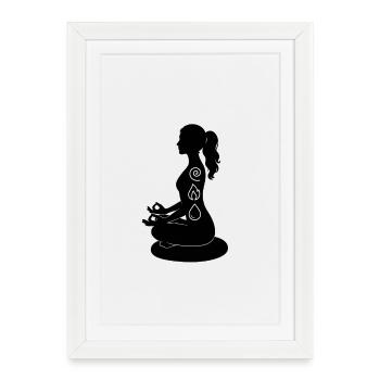 Elements Meditation – Fire, Water, Air, Earth, Yoga - Framed poster (27 × 37 cm) - white - Front