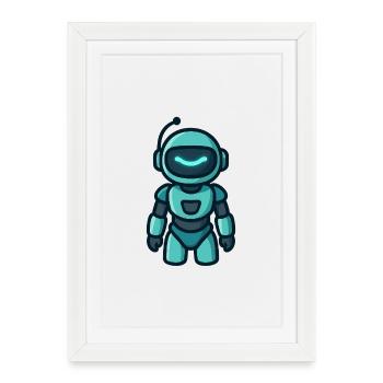 Petit Bot - Affiche encadrée (27 × 37 cm) - blanc - Devant