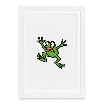 Panic Frog - Framed poster (27 × 37 cm) - white - Front