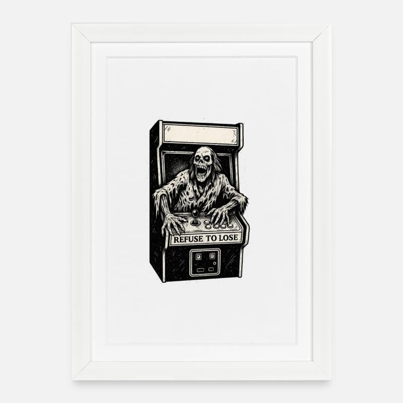 Arcade-Skelett - Gerahmtes Poster (27 × 37 cm) - Weiß