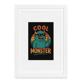 Monstre cool - Affiche encadrée (27 × 37 cm) - blanc - Devant