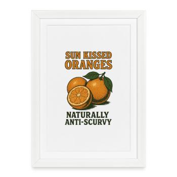 Orange Fruits d’été Citrus Paradise - Affiche encadrée (27 × 37 cm) - blanc - Devant