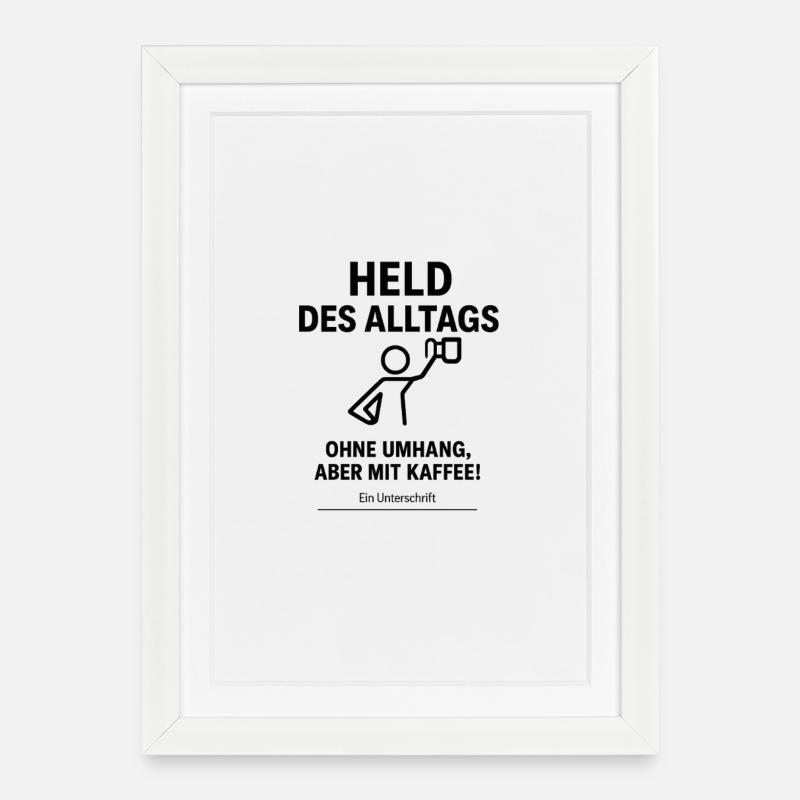 Linienkunst Mondpfad Figur - Gerahmtes Poster (27 × 37 cm) - Weiß