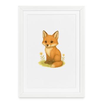 Nordic Forest - Fox - Framed poster (27 × 37 cm) - white - Front