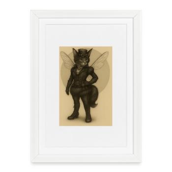 Lady Steamcat - Framed poster (27 × 37 cm) - white - Front