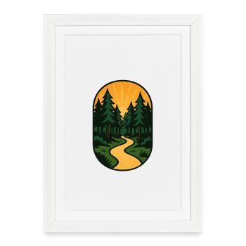 Forest Trail Escape - Framed poster (27 × 37 cm) - white - Front