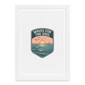 Des vagues pour l’âme - Affiche encadrée (27 × 37 cm) - blanc - Devant