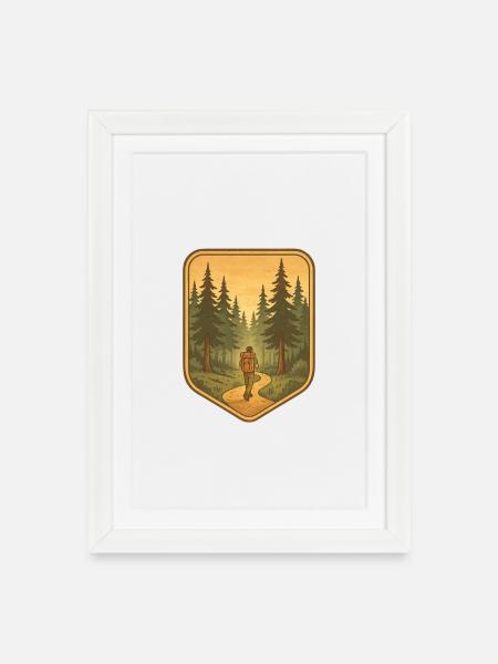 Into the Forest - Framed poster (27 × 37 cm) - white