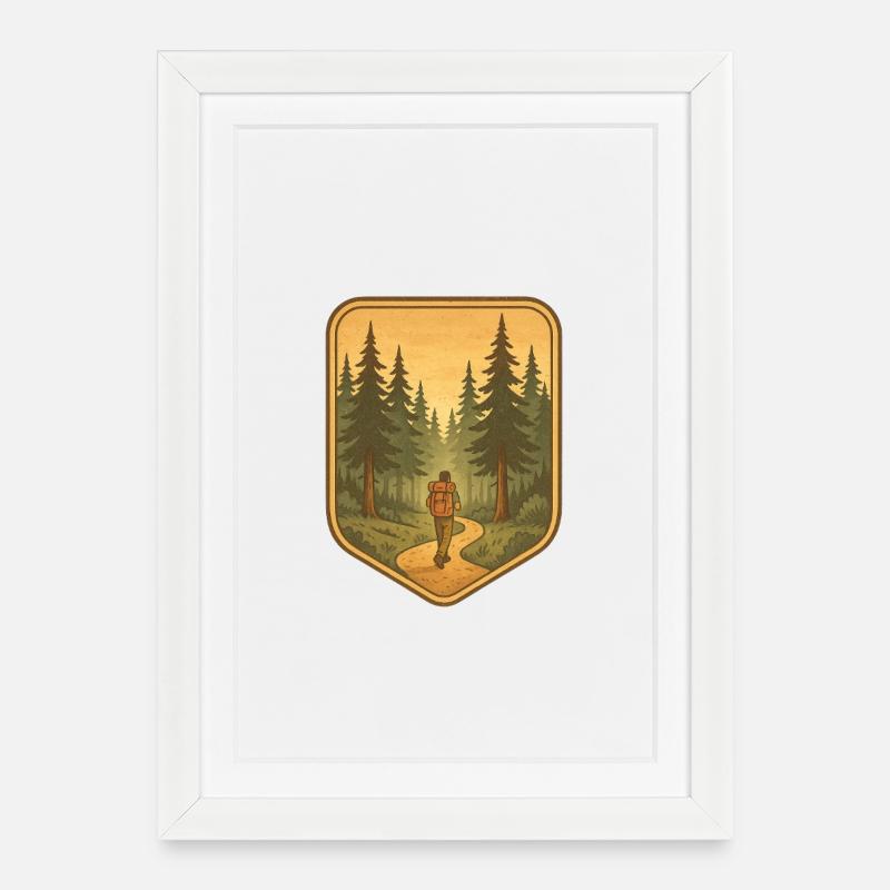 Dans la forêt - Affiche encadrée (27 × 37 cm) - blanc