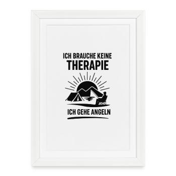I don't need therapy fishing - Framed poster (27 × 37 cm) - white - Front
