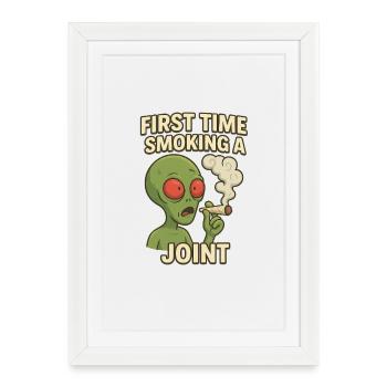 Alien First Joint Fumant - Affiche encadrée (27 × 37 cm) - blanc - Devant