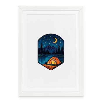Starry Lake Escape - Framed poster (27 × 37 cm) - white - Front