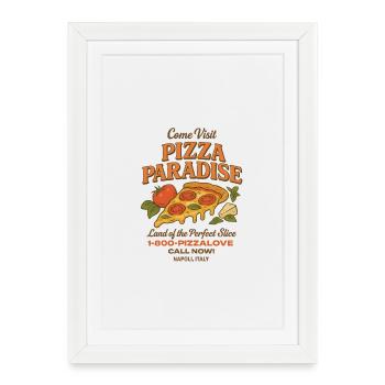 Le paradis de la pizza - Affiche encadrée (27 × 37 cm) - blanc - Devant