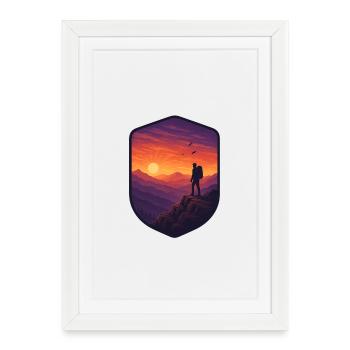 Crête du coucher du soleil - Affiche encadrée (27 × 37 cm) - blanc - Devant