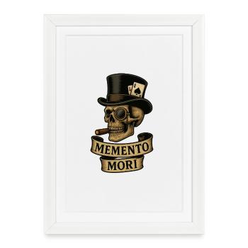 Vintage Memento Mori Skull - Framed poster (27 × 37 cm) - white - Front