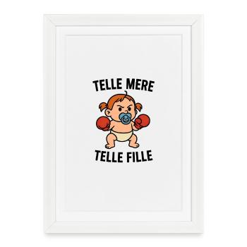 TELLE MERE TELLE FILLE – Bébé Boxeuse Cartoon - Affiche encadrée (27 × 37 cm) - blanc - Devant