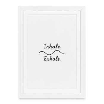 Mindfulness Inhale Exhale Illustration - Framed poster (27 × 37 cm) - white - Front
