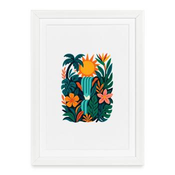 Jungle vibrante - Affiche encadrée (27 × 37 cm) - blanc - Devant