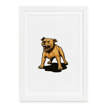 Pitbull – Pas de laisse, pas de pitié - Affiche encadrée (27 × 37 cm) - blanc - Devant