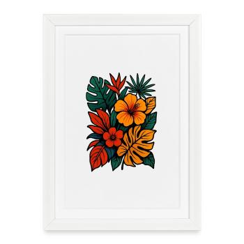 Tropical Bloom Rush - Framed poster (27 × 37 cm) - white - Front