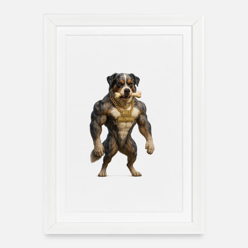 Boli - Le chien de l’enfer - Affiche encadrée (27 × 37 cm) - blanc