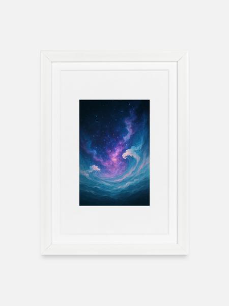 The Wave Universe - Framed poster (27 × 37 cm) - white