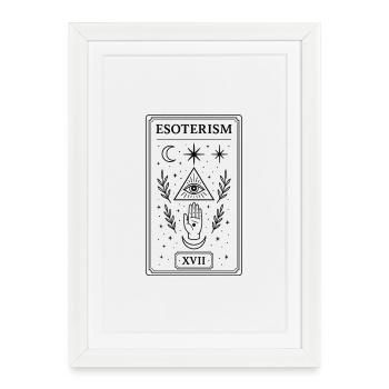 Symbole ésotrique mystique noir - Affiche encadrée (27 × 37 cm) - blanc - Devant
