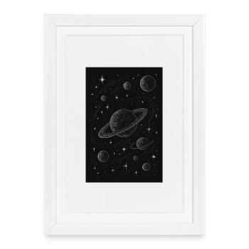 Space - Framed poster (27 × 37 cm) - white - Front