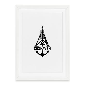 Kugelbake anker cuxhaven - Framed poster (27 × 37 cm) - white - Front