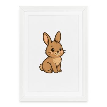 Cuddly Bunny Cartoon Heart Ears - Framed poster (27 × 37 cm) - white - Front