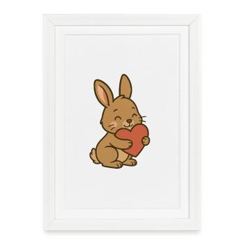 Cuddly Bunny Heart - Framed poster (27 × 37 cm) - white - Front