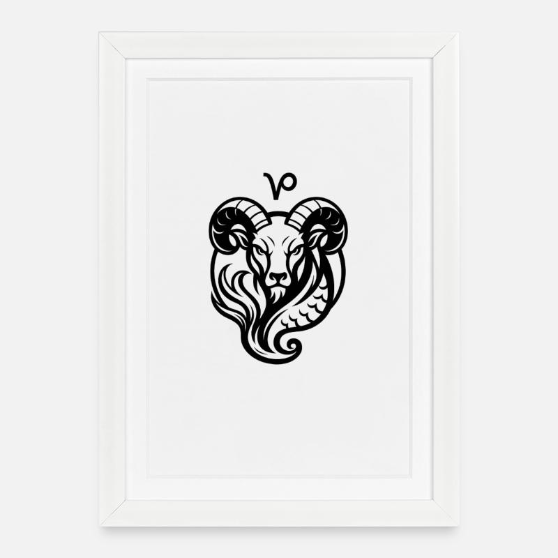 Sternzeichen Steinbock - Gerahmtes Poster (27 × 37 cm) - Weiß