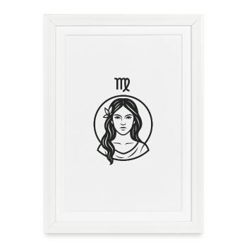 Signe du zodiaque Vierge - Affiche encadrée (27 × 37 cm) - blanc - Devant