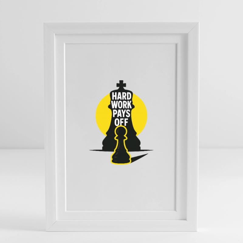 HardWorkPaysOff Affiche encadrée (27 × 37 cm)