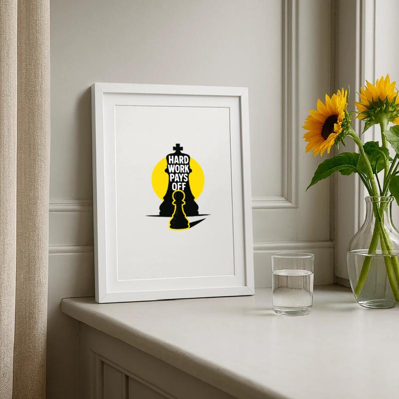 HardWorkPaysOff Affiche encadrée (27 × 37 cm)