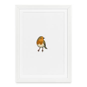 Colorful Folk Bird for T-Shirts - Framed poster (27 × 37 cm) - white - Front