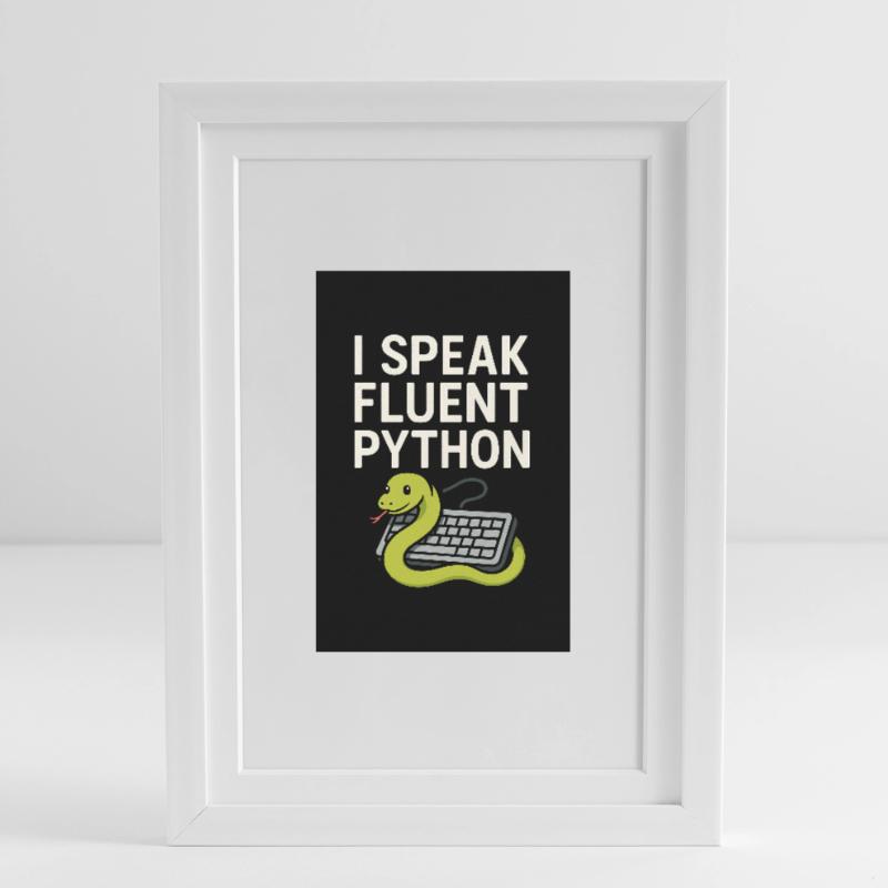 Python Coding Snake Framed poster (27 × 37 cm)