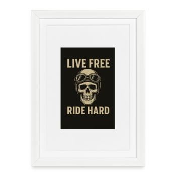 Lifestyle avec motif tête de mort et lunettes - Affiche encadrée (27 × 37 cm) - blanc - Devant